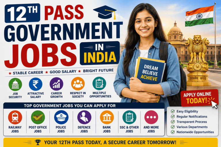 12th Pass Government Jobs in India 2026