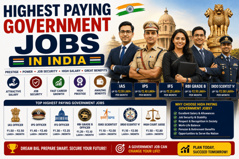 Highest Paying Government Jobs in India 2026