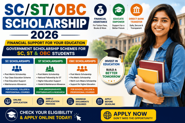 SC/ST/OBC Scholarship Schemes 2026